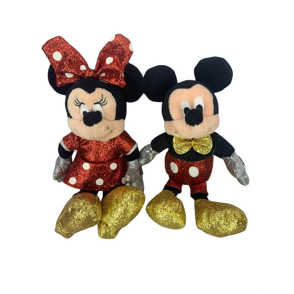 Ty Beanie Disney Minnie And Mickey Set Sparkle Plush Toys